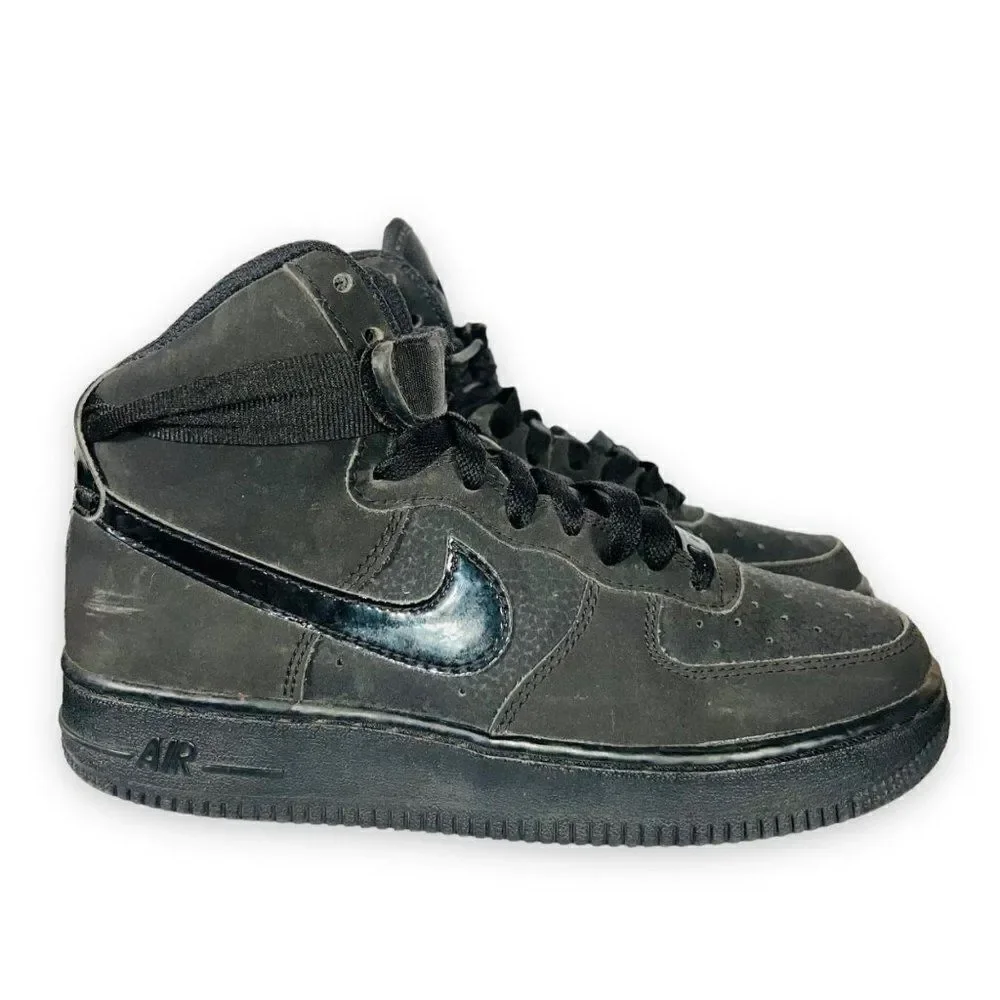 Nike Air Force 1 High GS AF1 'Triple Black' 653998-001 Youth 4‎